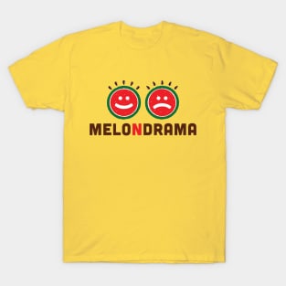 The Best Summer Collection with Funny Melodrama Expression with Drama Faces in the Shape of Watermelon. T-Shirt